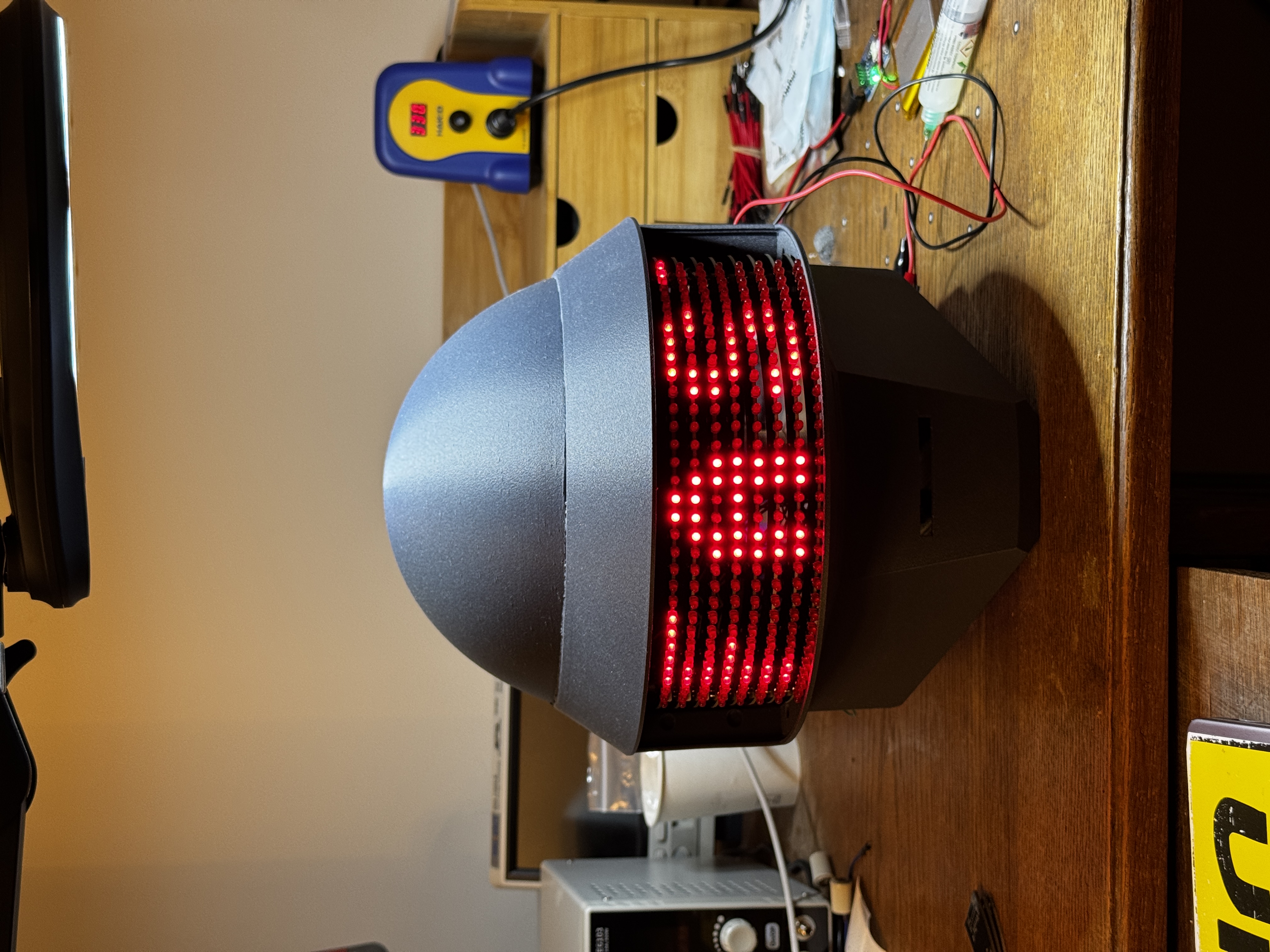 Helmet mockup with the matrix in place