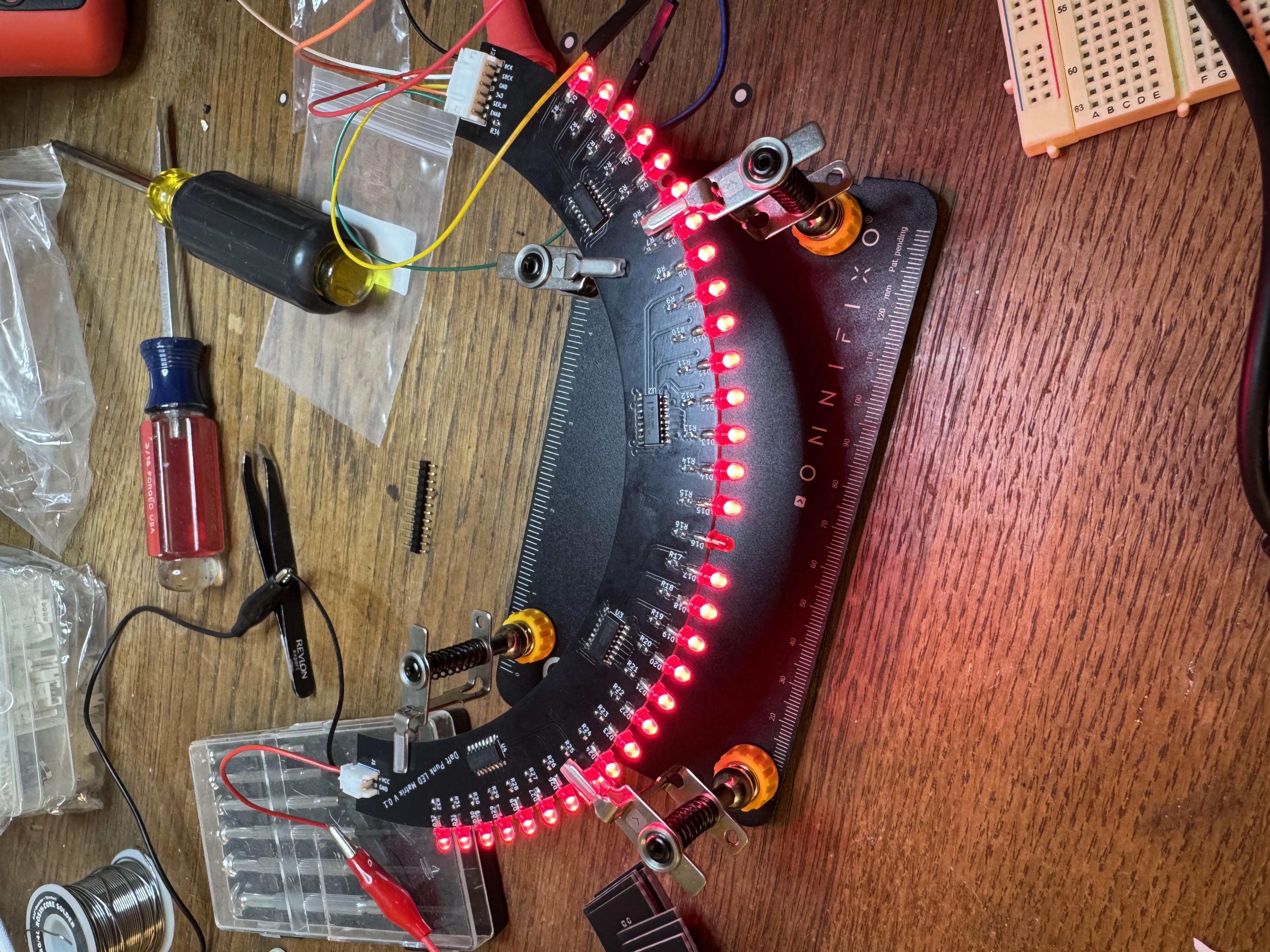 A single finished module illuminated